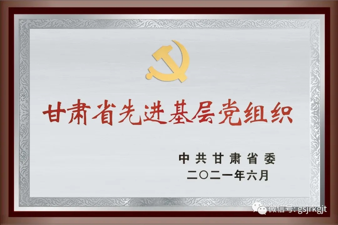 金控擔(dān)保黨委榮獲 “甘肅省先進基層黨組織”稱號
